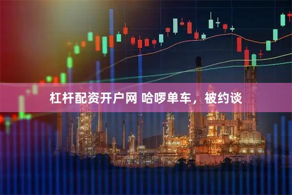 杠杆配资开户网 哈啰单车，被约谈